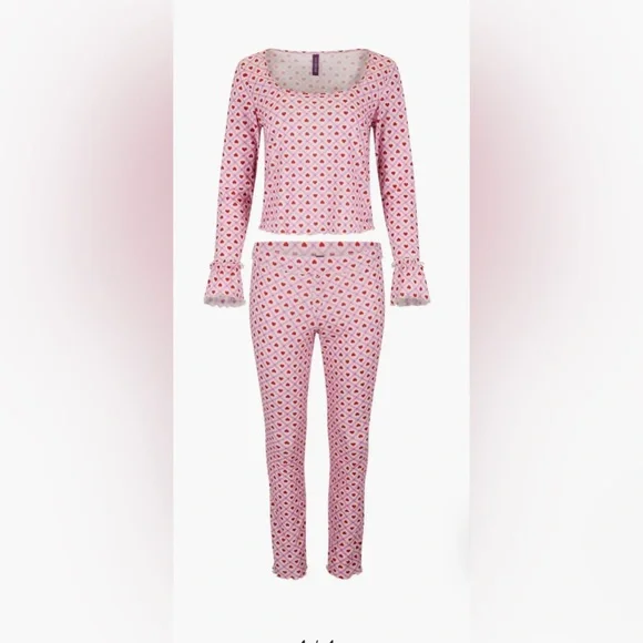 Adore Me Pajama Set in Pink and Red - Picture 12 of 15